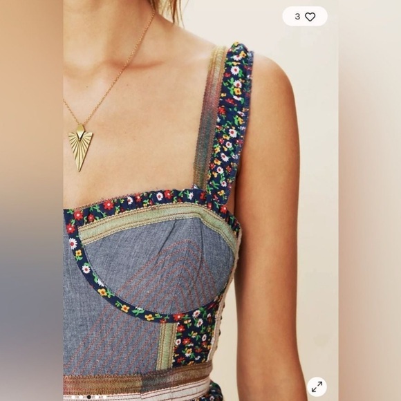 Free People Corinne denim and floral dress / 0 / Excellent condition - Picture 6 of 17